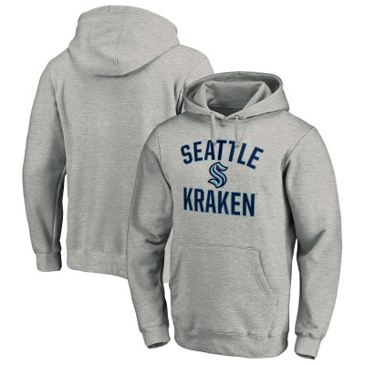 Seattle Kraken Heather Gray Victory Arch Team Fitted Pullover Hoodie