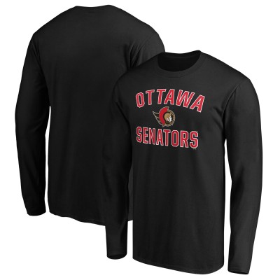 Ottawa Senators Black Victory Arch Long Sleeve T-Shirt