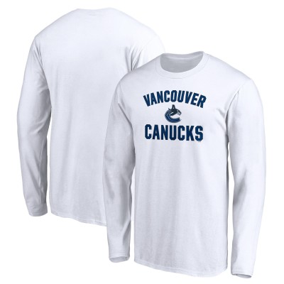 Vancouver Canucks White Victory Arch Long Sleeve T-Shirt
