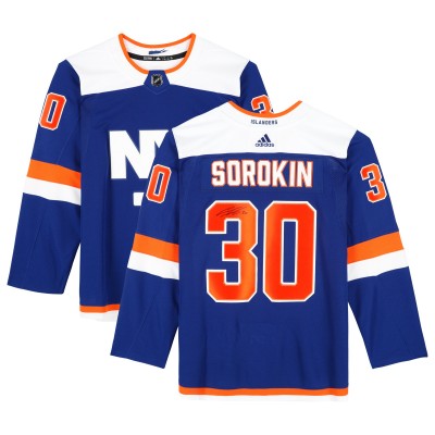 Ilya Sorokin New York Islanders Autographed Fanatics Authentic Blue Alternate Adidas Authentic Jersey