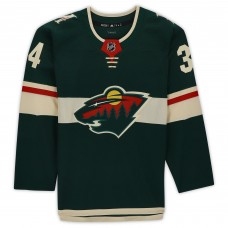 Игровая джерси Kaapo Kahkonen Minnesota Wild Autographed Fanatics Authentic Green adidas Authentic