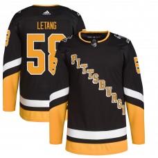 Игровая джерси Kris Letang Pittsburgh Penguins Adidas 2021/22 Alternate Primegreen Authentic Pro - Black