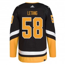 Игровая джерси Kris Letang Pittsburgh Penguins Adidas 2021/22 Alternate Primegreen Authentic Pro - Black
