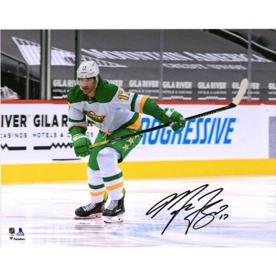 Autographed Minnesota Wild Marcus Foligno Fanatics Authentic 16 x 20 Reverse Retro Jersey Skating Photograph