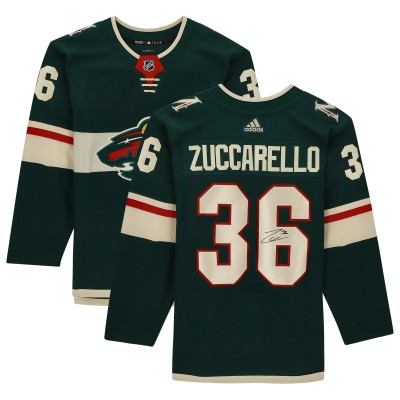 Игровая джерси Autographed Minnesota Wild Mats Zuccarello Fanatics Authentic Green adidas Authentic