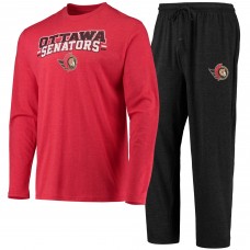 Футболка с длинным рукавом и штаны Ottawa Senators Concepts Sport Meter - Red/Black
