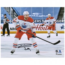 Edmonton Oilers Leon Draisaitl Fanatics Authentic Autographed 8 x 10 Reverse Retro Jersey Skating Photograph