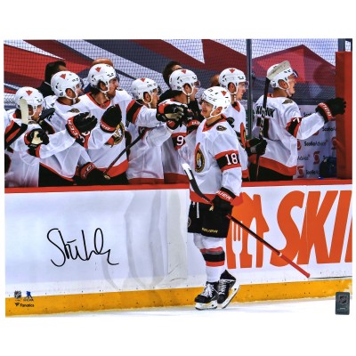 Autographed Ottawa Senators Tim Stutzle Fanatics Authentic 16 x 20 Hat Trick Celebration Photograph