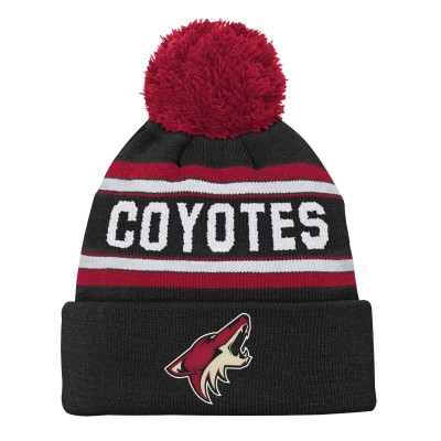 Шапка с помпоном Arizona Coyotes Youth Team Wordmark Cuffed - Black