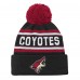 Шапка с помпоном Arizona Coyotes Youth Team Wordmark Cuffed - Black