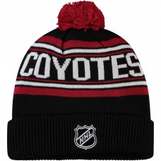 Arizona Coyotes Youth Team Wordmark Cuffed Pom Knit Hat - Black
