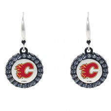 Calgary Flames Hockey Puck Earrings