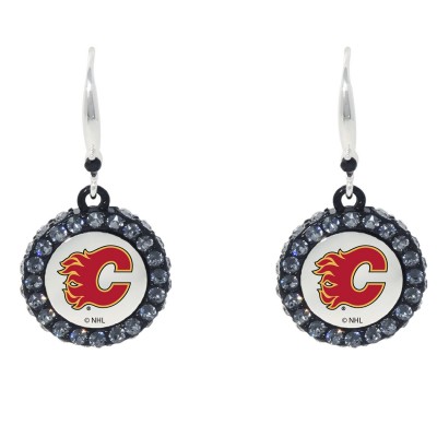 Сережки - шайбы Calgary Flames
