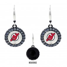 New Jersey Devils Hockey Puck Earrings