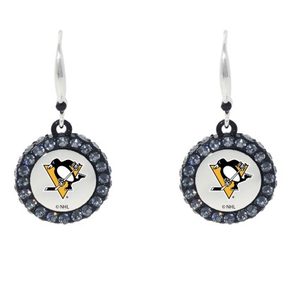 Сережки - шайбы Pittsburgh Penguins
