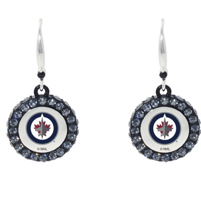 Winnipeg Jets Hockey Puck Earrings