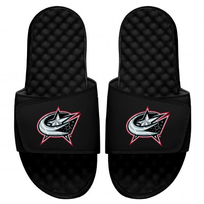Columbus Blue Jackets ISlide Black Ice Clipping Mask Slide Sandals