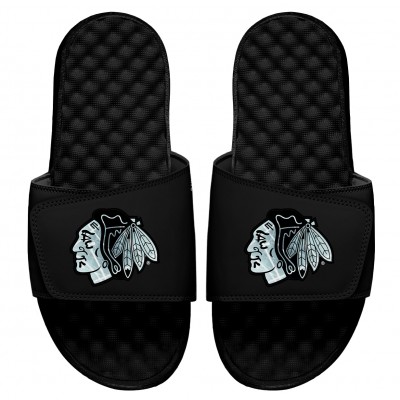 Chicago Blackhawks ISlide Youth Ice Clipping Mask Slide Sandals - Black