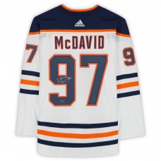 Autographed Edmonton Oilers Connor McDavid Fanatics Authentic White adidas Authentic Jersey - Upper Deck