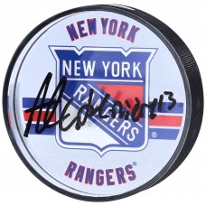 Шайба с автографом Alexis Lafreniere New York Rangers Upper Deck Autographed Acrylic