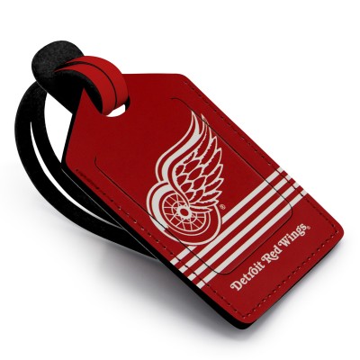 Detroit Red Wings Personalized Leather Luggage Tag