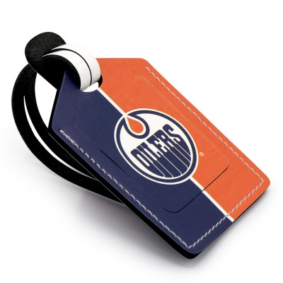 Edmonton Oilers Personalized Leather Luggage Tag