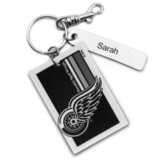 Detroit Red Wings Personalized Leather Rectangle Keychain