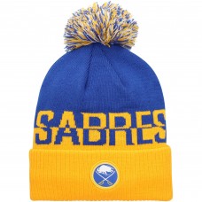 Buffalo Sabres adidas COLD.RDY Cuffed Knit Hat with Pom - Royal/Yellow