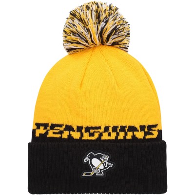 Шапка с помпоном Pittsburgh Penguins Adidas COLD.RDY Cuffed - Yellow/Black
