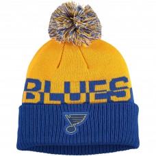 Шапка с помпоном St. Louis Blues Adidas COLD.RDY Cuffed - Gold/Blue