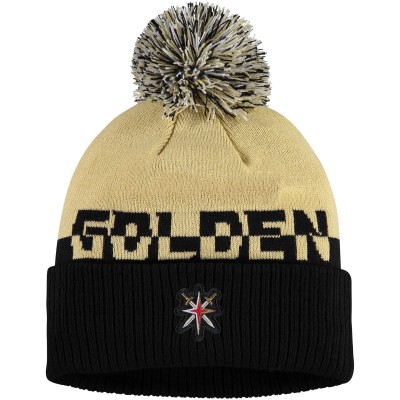 Шапка с помпоном Vegas Golden Knights adidas Gold/Black COLD.RDY