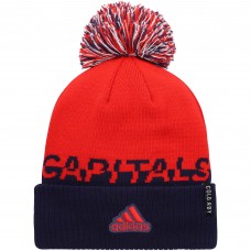 Washington Capitals Adidas COLD.RDY Cuffed Knit Hat with Pom - Red/Navy