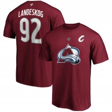 Gabriel Landeskog Colorado Avalanche Authentic Stack Name & Number T-Shirt - Burgundy