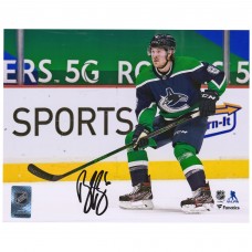 Autographed Vancouver Canucks Brock Boeser Fanatics Authentic 8 x 10 Reverse Retro Jersey Skating Photograph