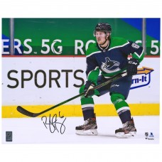 Autographed Vancouver Canucks Brock Boeser Fanatics Authentic 16 x 20 Reverse Retro Jersey Skating Photograph