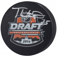 Шайба с автографом Thatcher Demko Vancouver Canucks Fanatics Authentic Autographed 2014 NHL Draft Logo