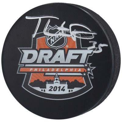 Шайба с автографом Thatcher Demko Vancouver Canucks Fanatics Authentic Autographed 2014 NHL Draft Logo