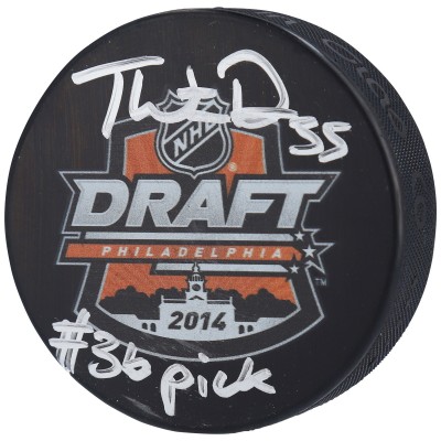 Шайба с автографом Thatcher Demko Vancouver Canucks Fanatics Authentic Autographed 2014 Draft Logo with #36 Pick Inscription