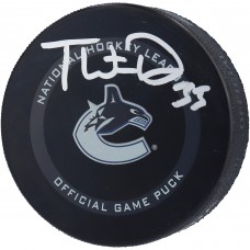 Шайба с автографом Thatcher Demko Vancouver Canucks Fanatics Authentic 2021 Model Official
