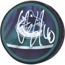 Шайба с автографом Elias Pettersson Vancouver Canucks Fanatics Authentic Autographed Reverse Retro Logo
