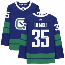 Autographed Vancouver Canucks Thatcher Demko Fanatics Authentic Blue adidas Alternate Authentic Jersey