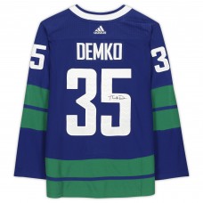 Autographed Vancouver Canucks Thatcher Demko Fanatics Authentic Blue adidas Alternate Authentic Jersey