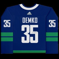 Autographed Vancouver Canucks Thatcher Demko Fanatics Authentic Blue adidas Alternate Authentic Jersey