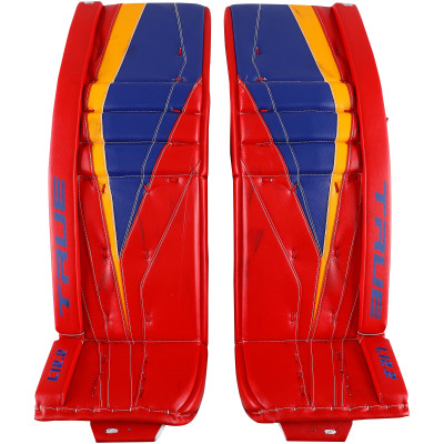 Autographed St. Louis Blues Jordan Binnington Fanatics Authentic Game-Used Red Goalie Pads from the 2021 NHL Season