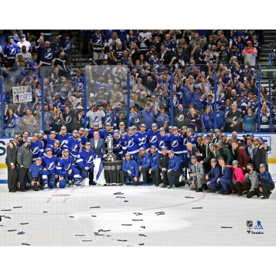 Unsigned Tampa Bay Lightning Fanatics Authentic 2021 Stanley Cup Semifinal Champions Team Celebration Photograph