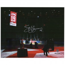 Autographed Detroit Red Wings Steve Yzerman Fanatics Authentic 16 x 20 Jersey Retirement Night Photograph