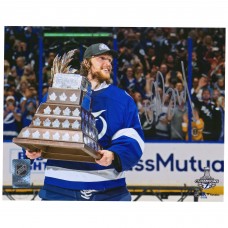 Autographed Tampa Bay Lightning Andrei Vasilevskiy Fanatics Authentic 2021 Stanley Cup Champions 8 x 10 Raising Conn Smythe Photograph