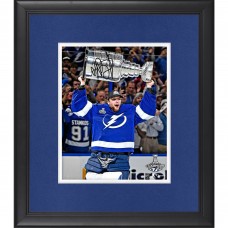 Autographed Tampa Bay Lightning Andrei Vasilevskiy Fanatics Authentic Framed 2021 Stanley Cup Champions 8 x 10 Raising Cup Photograph