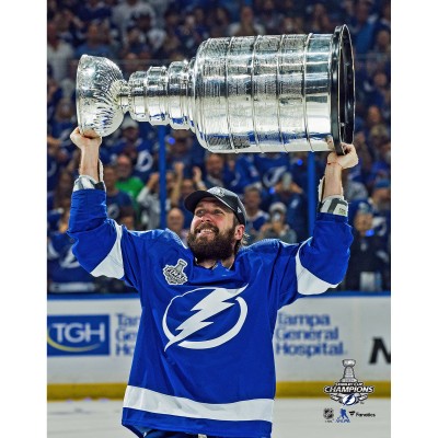 Unsigned Tampa Bay Lightning Nikita Kucherov Fanatics Authentic 2021 Stanley Cup Champions Raising Cup Photograph