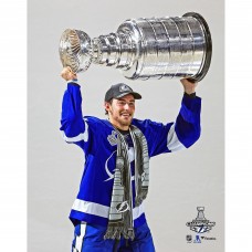 Unsigned Tampa Bay Lightning Ross Colton Fanatics Authentic 2021 Stanley Cup Champions Raising Cup Photograph